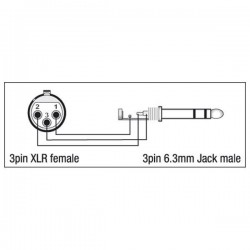 Dap Audio XLR Female 3 pin to balanced 6.3mm Jack Plug Adapter ( Single ) 